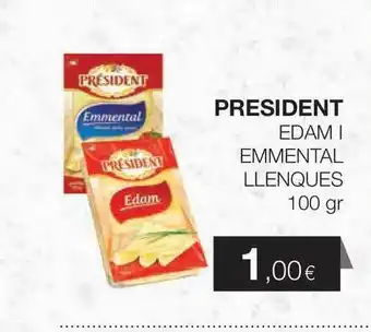 Plusfresc President Edam Emmental Llenques 100gr oferta