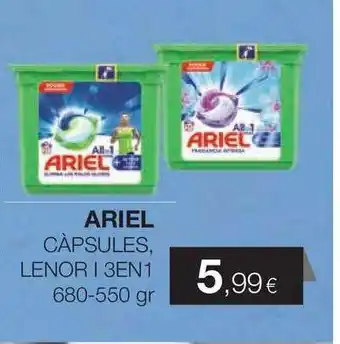 Plusfresc Ariel Càpsules Lenor 3 En 1 680-550gr oferta