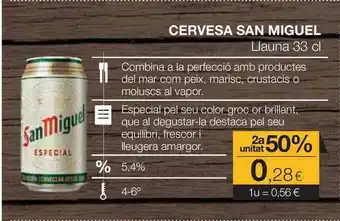 Plusfresc Cervesa San Miguel Llauna 33cl oferta