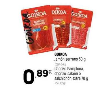 Coviran Goikoa Jamón Serrano 50g oferta