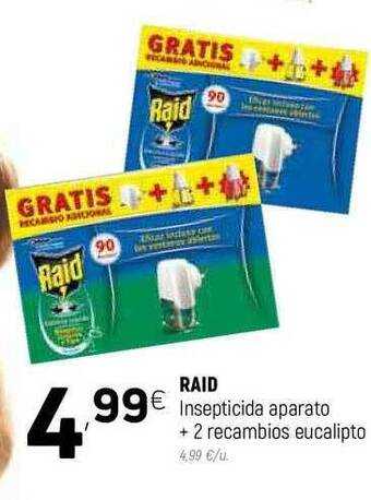 Coviran Raid Insepticida Aparato + 2 Recambios Eucalipto oferta