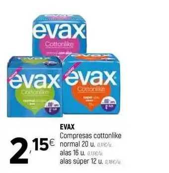 Coviran Evax Compresas Cottonlike Normal 20u oferta
