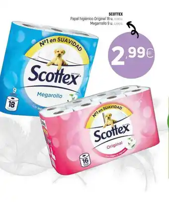 Coviran Scottex Papel Higiénico Original 16u, Megarollo 9u oferta