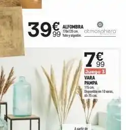 Rocasa 39€ € alfombra 170x120 cm otmosphera yute y algodón. 769 juego 3 vara pampa 115 cm disponible en 10 veras, 65-75 cm a p oferta