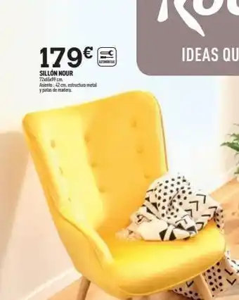 179€ sillon nour 72d5x99 cm asients: 42 cm. estructura metal y patas de madera. minim