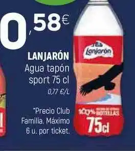 Coviran Lanjarón Agua Tapón Sport 75cl oferta