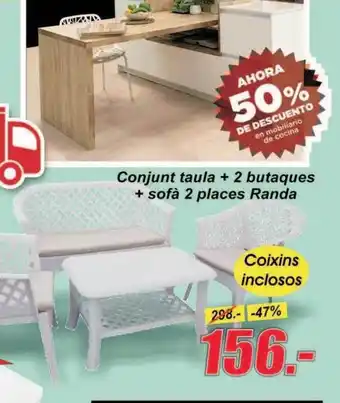 Hipo Gegant Conjunt taula + 2 butaques + sofà 2 places randa oferta