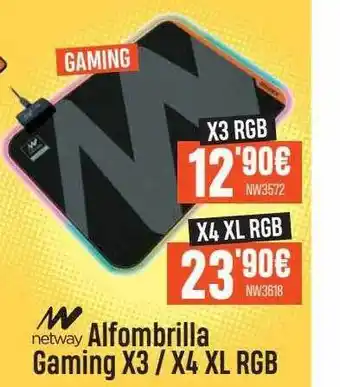 PCBox Netway alfombrilla gaming x3 x 4 xl rgb oferta