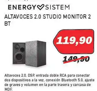 Microsshop Altavoces 2.0 studio monitor 2 bt energy sistem oferta