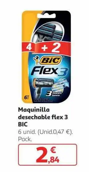 Alcampo Maquinilla desechable flex 3 bic oferta