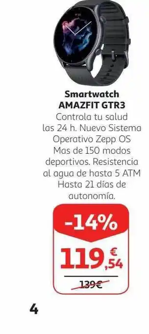 Alcampo Smartwatch amazfit gtr3 oferta