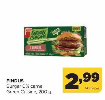 Alimerka Findus burger 0% carne green cuisine oferta