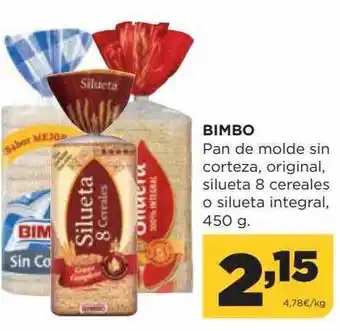 Alimerka Bimbo pan de molde sin corteza, original, silueta 8 cereales o silueta integral oferta