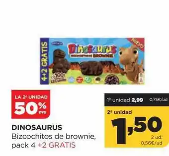 Alimerka La 2a unidad 50% dto dinosaurus bizcochitos de brownie oferta