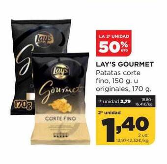 Alimerka La 2a unidad 50% dto lay's gourmet patatas corte fino u originales oferta