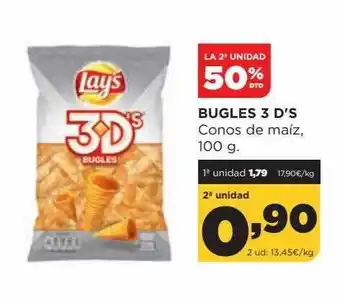 Alimerka La 2a unidad 50% dto bugles 3 d's conos de maiz oferta