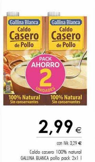 Cash Ifa Caldo casero 100% natural gallina blanca pollo pack 2 oferta