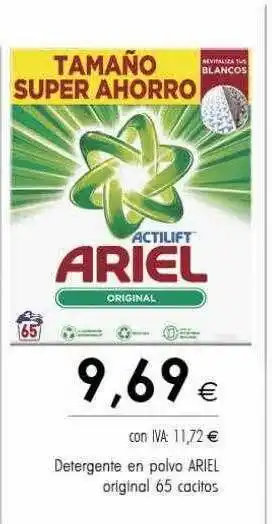 Cash Ifa Detergente en polvo ariel original 65 cacitos oferta