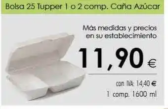 Cash Ifa Bolsa 25 tupper 1 o 2 comp. caña azúcar oferta
