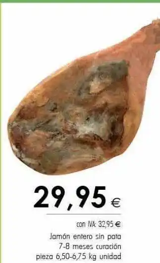 Cash Ifa Jamón entero sin pata 7-8 meses curación pieza oferta