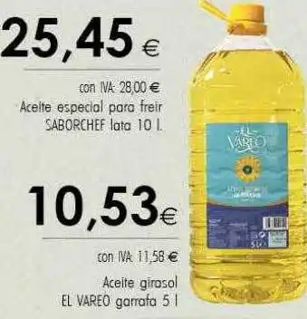 Cash Ifa Aceite especial para freir saborchef lata aceite girasol el vareo garrafa oferta