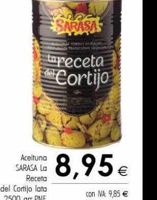 Cash Ifa Aceituna sarasa la receta del cortijo lata oferta