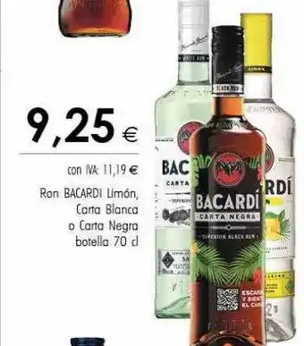 Ron bacardi limón carta blanca o carta negra botella