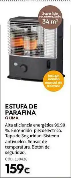 ferrOkey Estufa de parafina qlima oferta