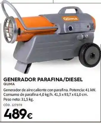 Generador parafina diesel qlima