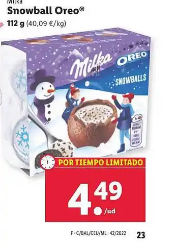 Lidl Milka snowball oreo oferta