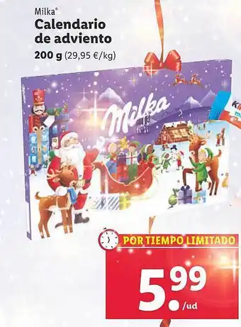 Lidl Milka calendario de adviento oferta