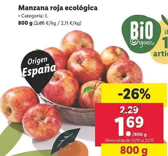 Lidl Manzana roja ecológica oferta