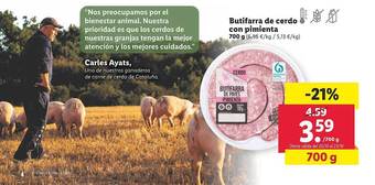 Lidl Butifarra de cerdo con pimienta oferta