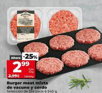 Dia Burger meat mixta de vacuno y cerdo selección de dia pack-6 oferta