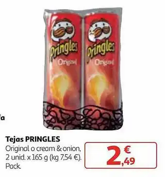 Alcampo Tejas pringles original o cream & onion 2 oferta