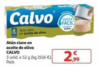 Alcampo Atún claro en aceite de oliva calvo oferta
