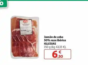 Alcampo Jamón de cebo 50% raza ibérica iglesias oferta