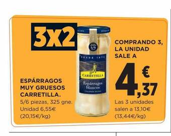 Hipercor Espárragos muy gruesos carretilla oferta