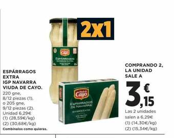 Hipercor Espárragos extra igp navarra viuda de cayo oferta