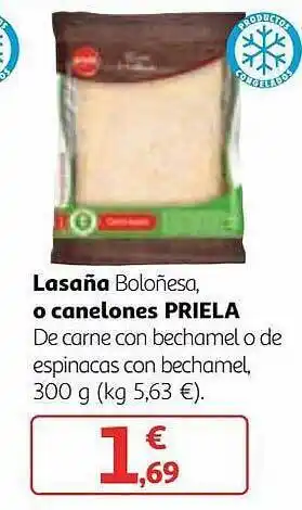 Alcampo Lasaña boloñesa o canelones priela oferta