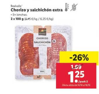 Lidl Realvalle chorizo y salchichón extra oferta