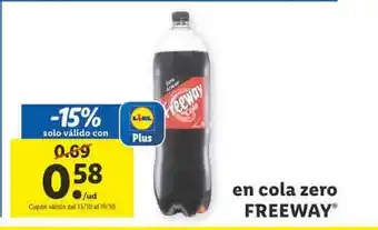 Lidl Cola zero freeway oferta