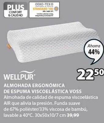 JYSK Wellpur almohada ergonómica de espuma viscoelastica voss oferta