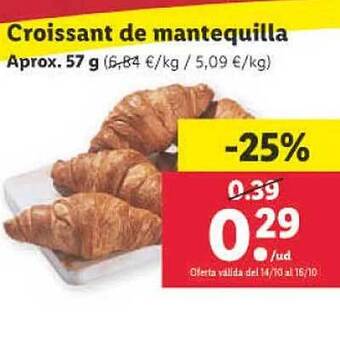 Lidl Croissant de mantequilla oferta