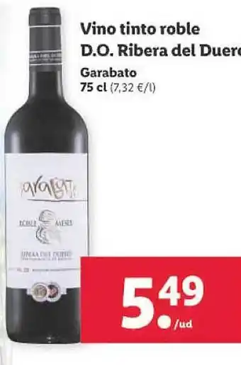 Lidl Vino tinto roble d.o. ribera del duero garabato oferta