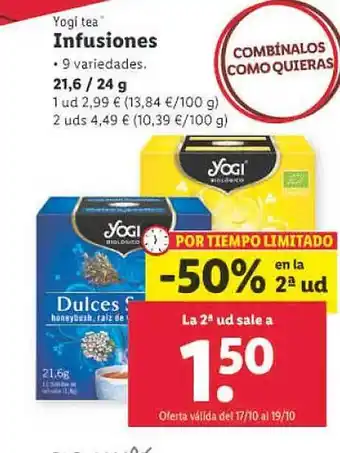 Lidl -50% en la 2a ud yogi tea infusiones oferta