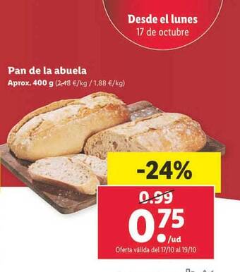 Lidl Pan de la abuela oferta