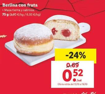 Lidl Berlina con fruta oferta