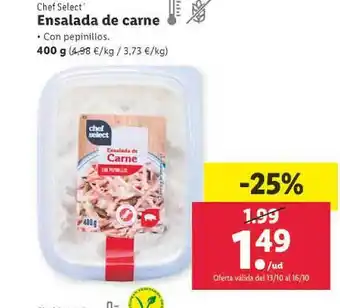 Lidl Chef select ensalada de carne oferta