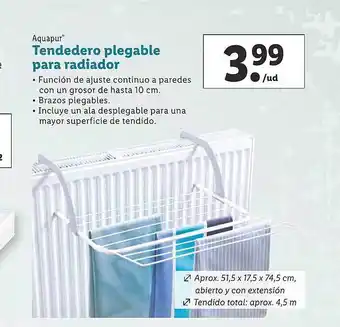 Lidl Aquapur tendedero plegable para radiador oferta